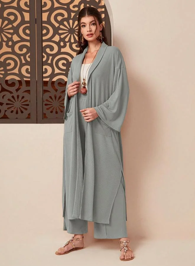 Take Two  Women Grey Kimono and Wide Leg Trousers Co-Ords for Women | Best Price UAE